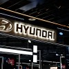 A Hyundai Sign with lights