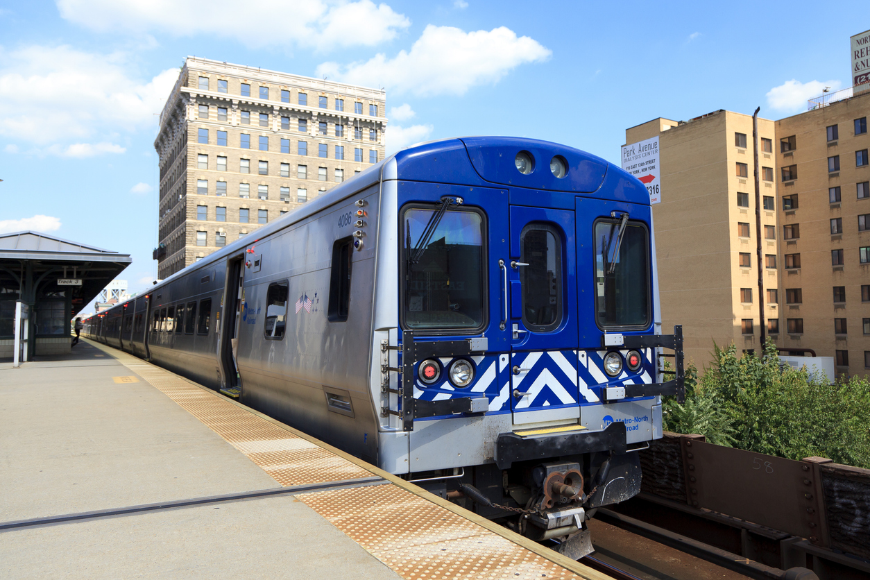 Metro-North Railroad train on line