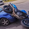 A car hitting a motorcycle