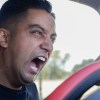 A man in a truck screaming