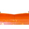 Bright orange snowplow blade on a white background.