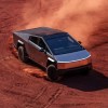 The Tesla Cybertruck in dirt