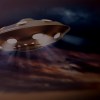 UFO-alien-flying-saucer-in-evening-night-sky