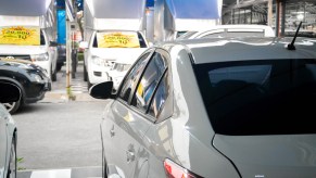 Used cars at a dealership