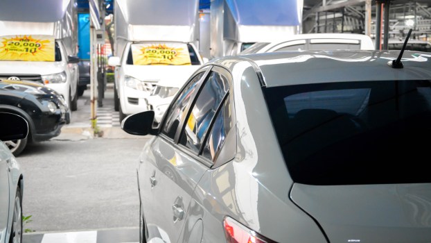 Used cars at a dealership