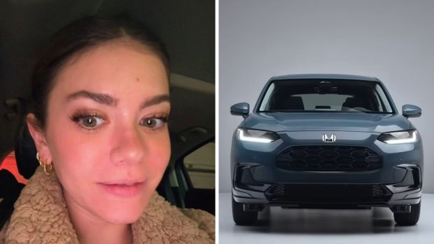 Woman shares car noise and issues (l) gray honda HR-V (r)