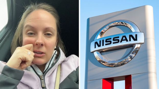 Woman shares car and dealership issues (l) nissan dealership entrance (r)