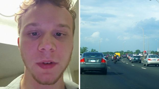 Man shares high way encounters (l) car on the highway (r)