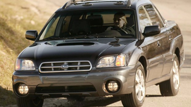 The 2003 Subaru Baja on the road
