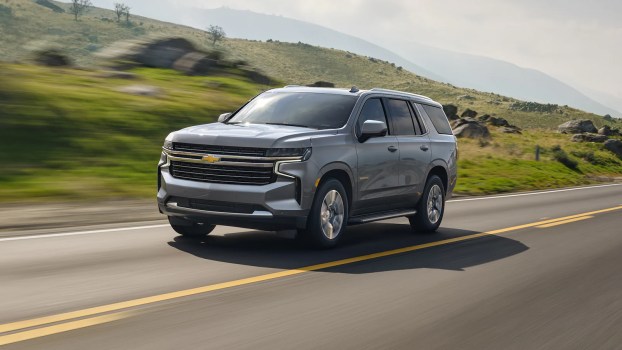The 2022 Chevy Tahoe on the road