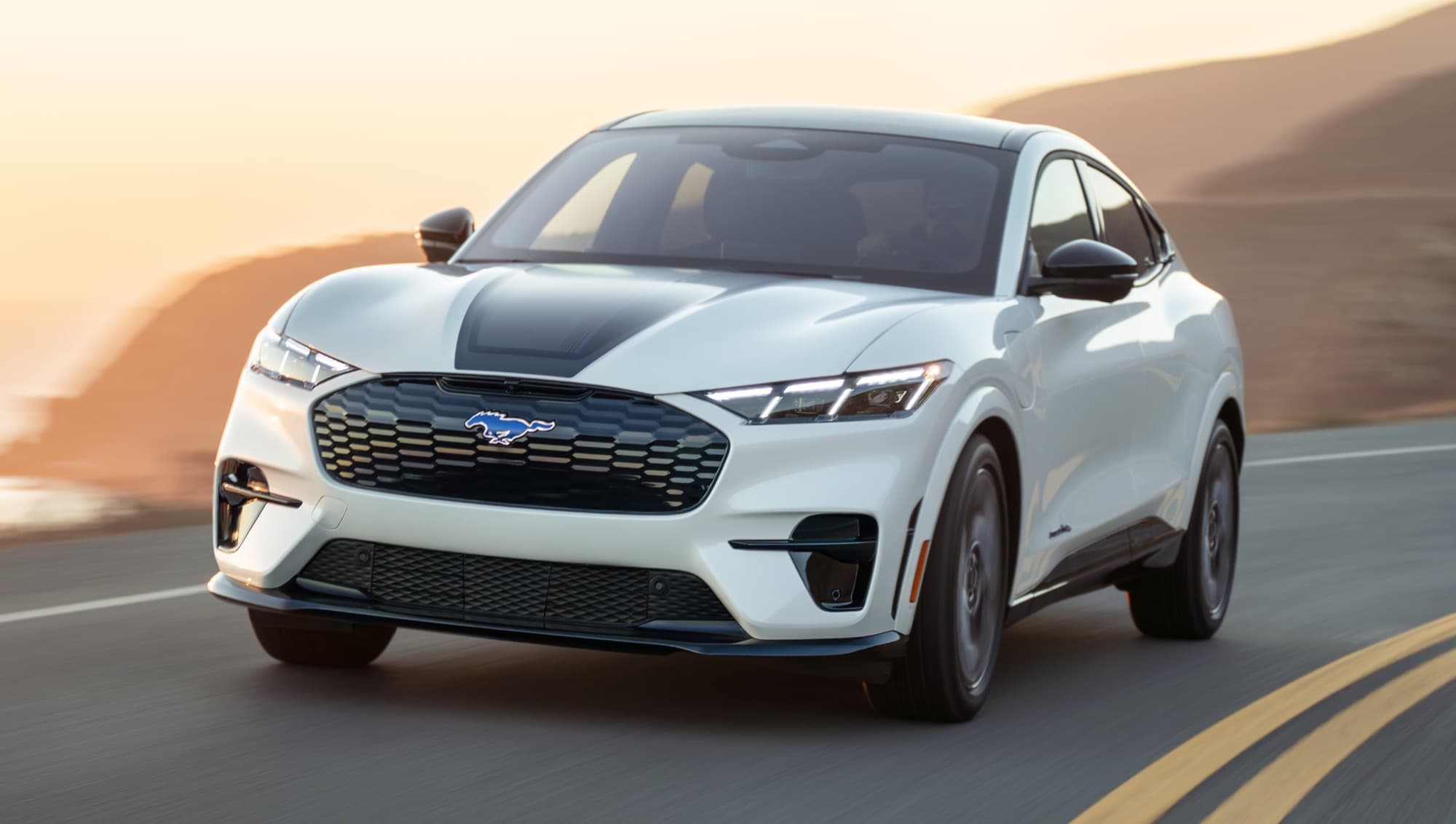 The 2026 Ford Mustang Mach-E on the road