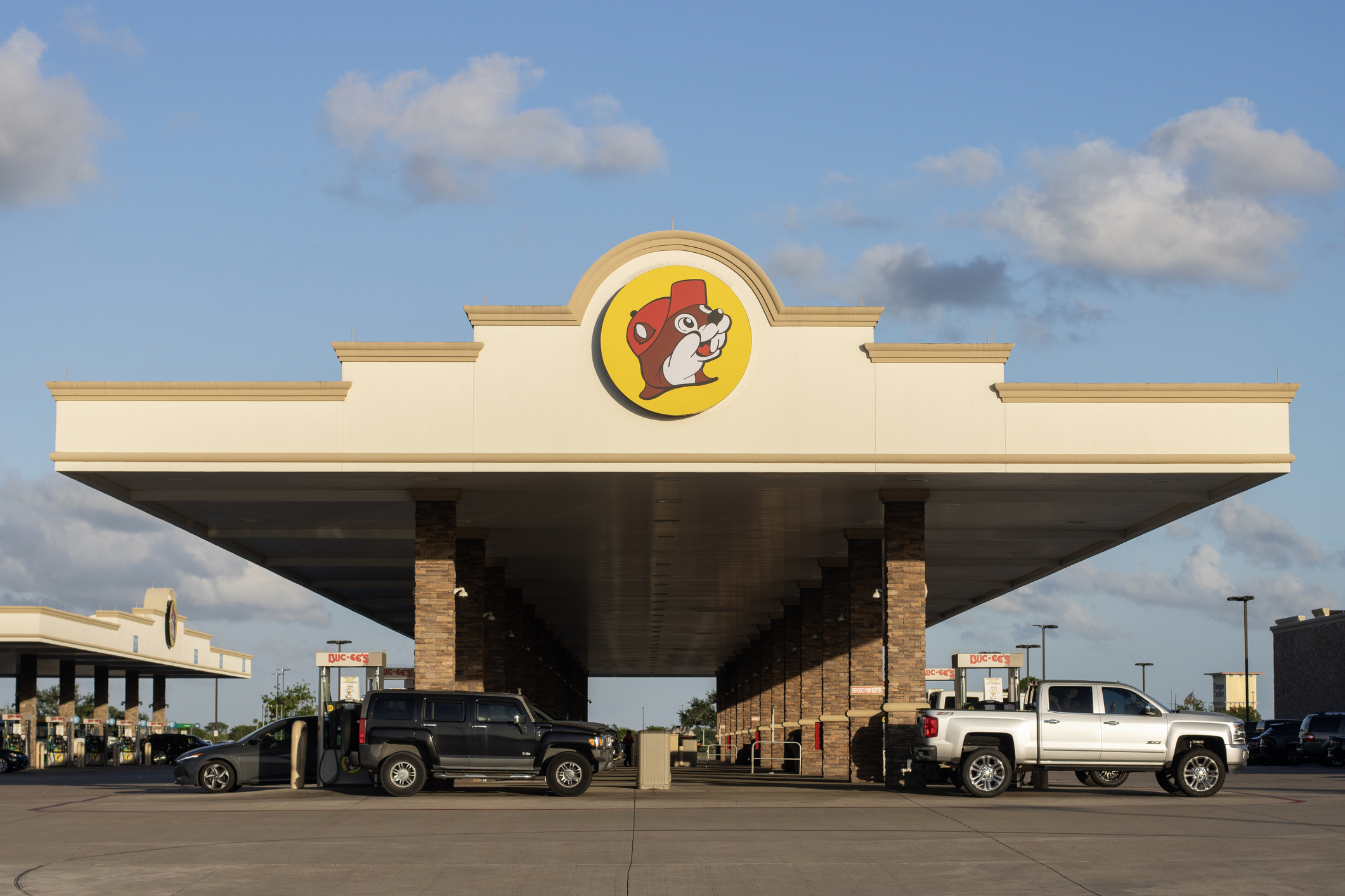 People getting gas at a Buc-ee's Gas Station