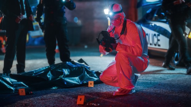 investigators at a crime scene