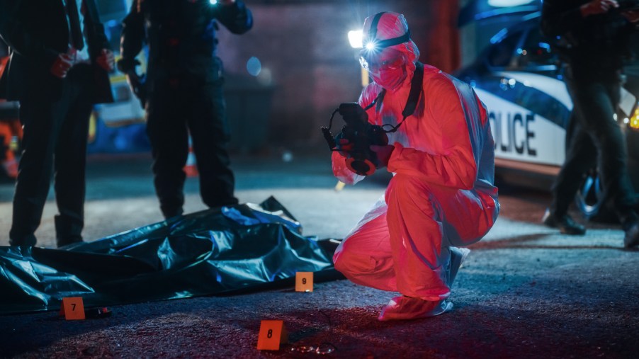 investigators at a crime scene