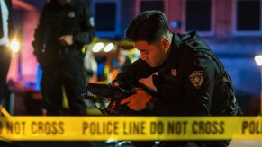 Police officers at a crime scene