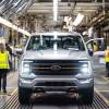 A Ford truck on a production line