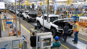 GMC Hummer EV trucks being built