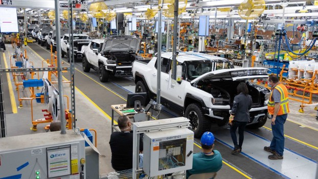 GMC Hummer EV trucks being built