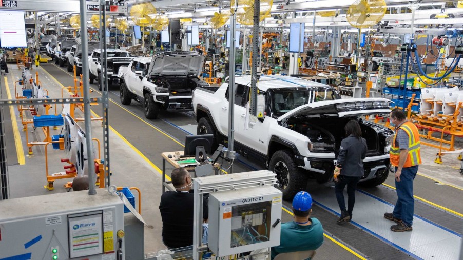GMC Hummer EV trucks being built