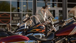 Harley-Davison dealership with bikes out front