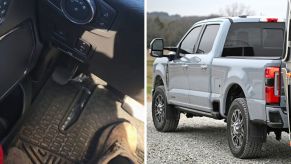 Man shares truck interior (l) Ford 250 (r)