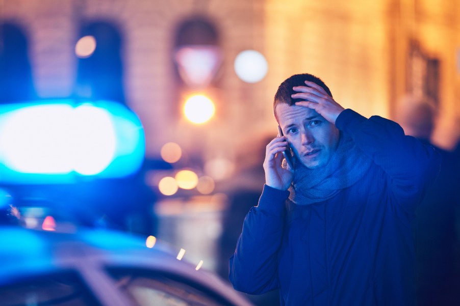 A man calling the police for help