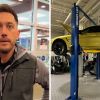 Man takes car to dealership (l) Car getting a multi-point inspection (r)
