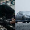 Mechanic Opens Hood Of Honda (l) Honda Accord (r)
