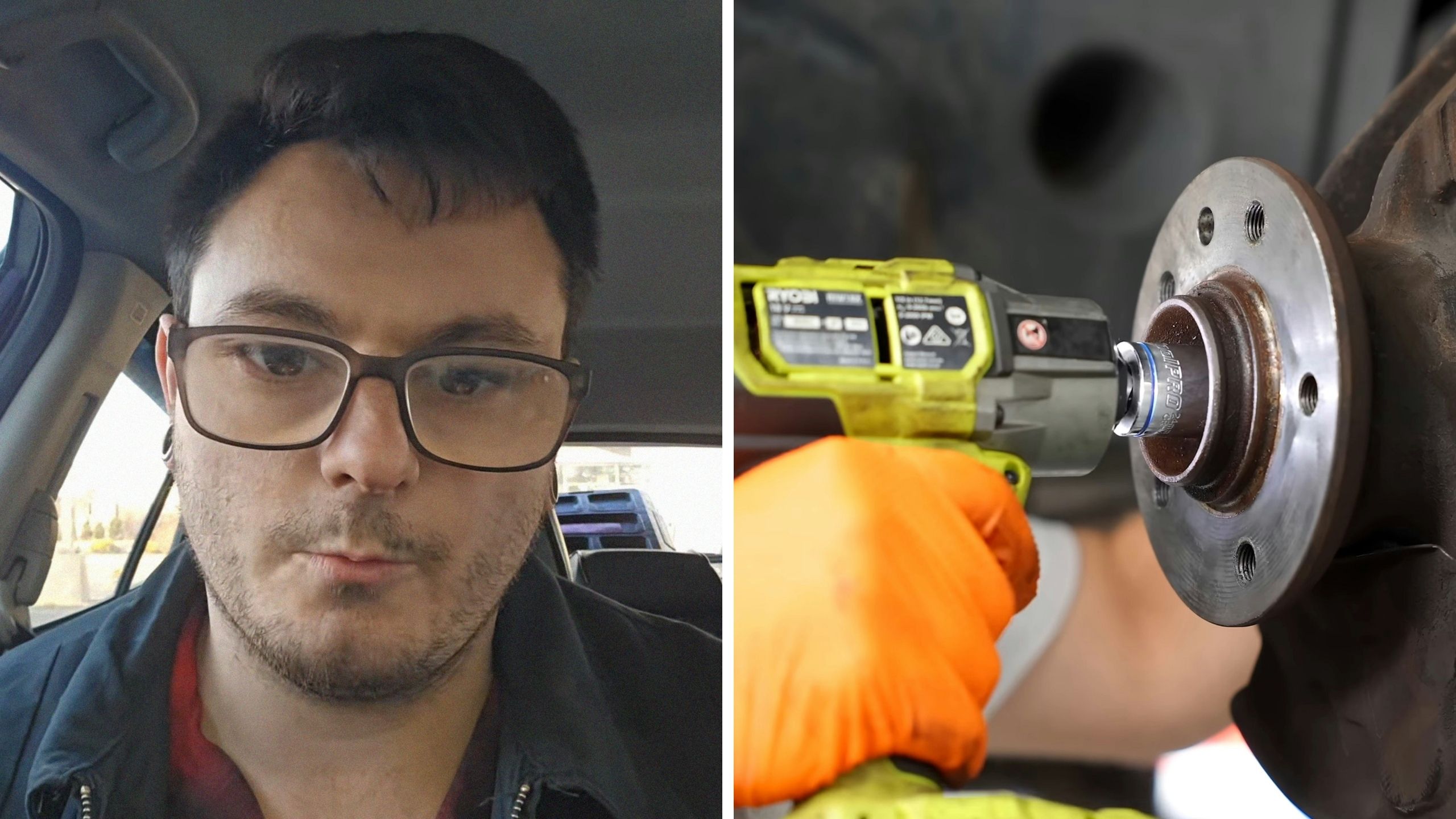 Man shares psa to customers going to mechanics (l) man working on car ®