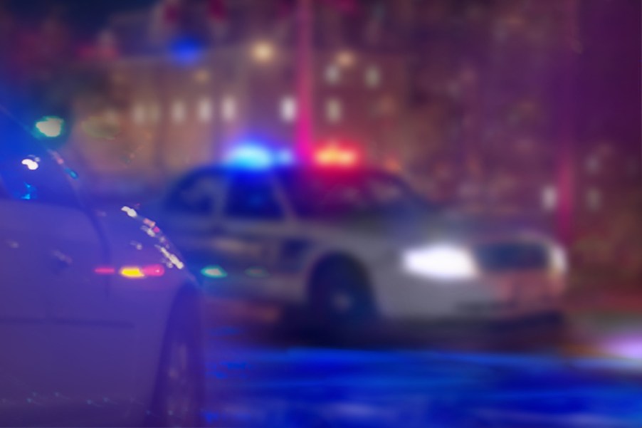A police car at night