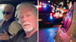 Men shares how to handle being pulled over (l) car is pulled over (r)