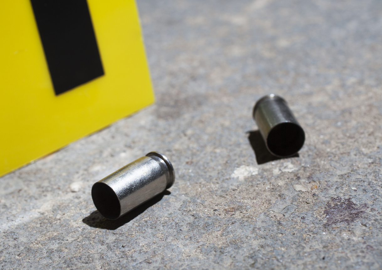 Spent shell casings on the ground