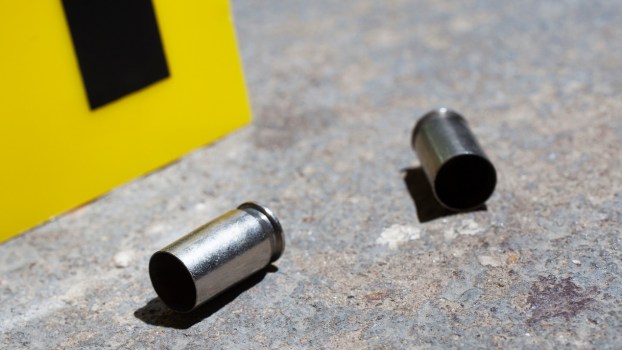 Spent shell casings on the ground