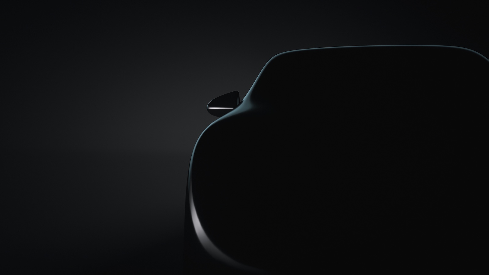The outline of a a full-size sedan on a black background.