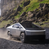The Tesla Cybertruck in gravel