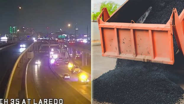 Truck-With-a-Raised-Bed-Slams-Into-Overhead-Signs-on-Texas-Interstate