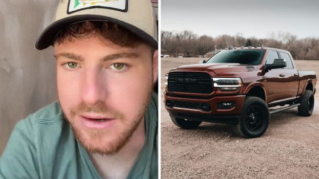 Man shares car features (l) RAM truck (r)