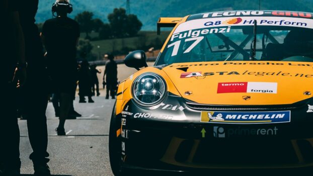 yellow an black sports coupe. Porsche