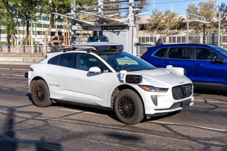 A Waymo Taxi in traffic