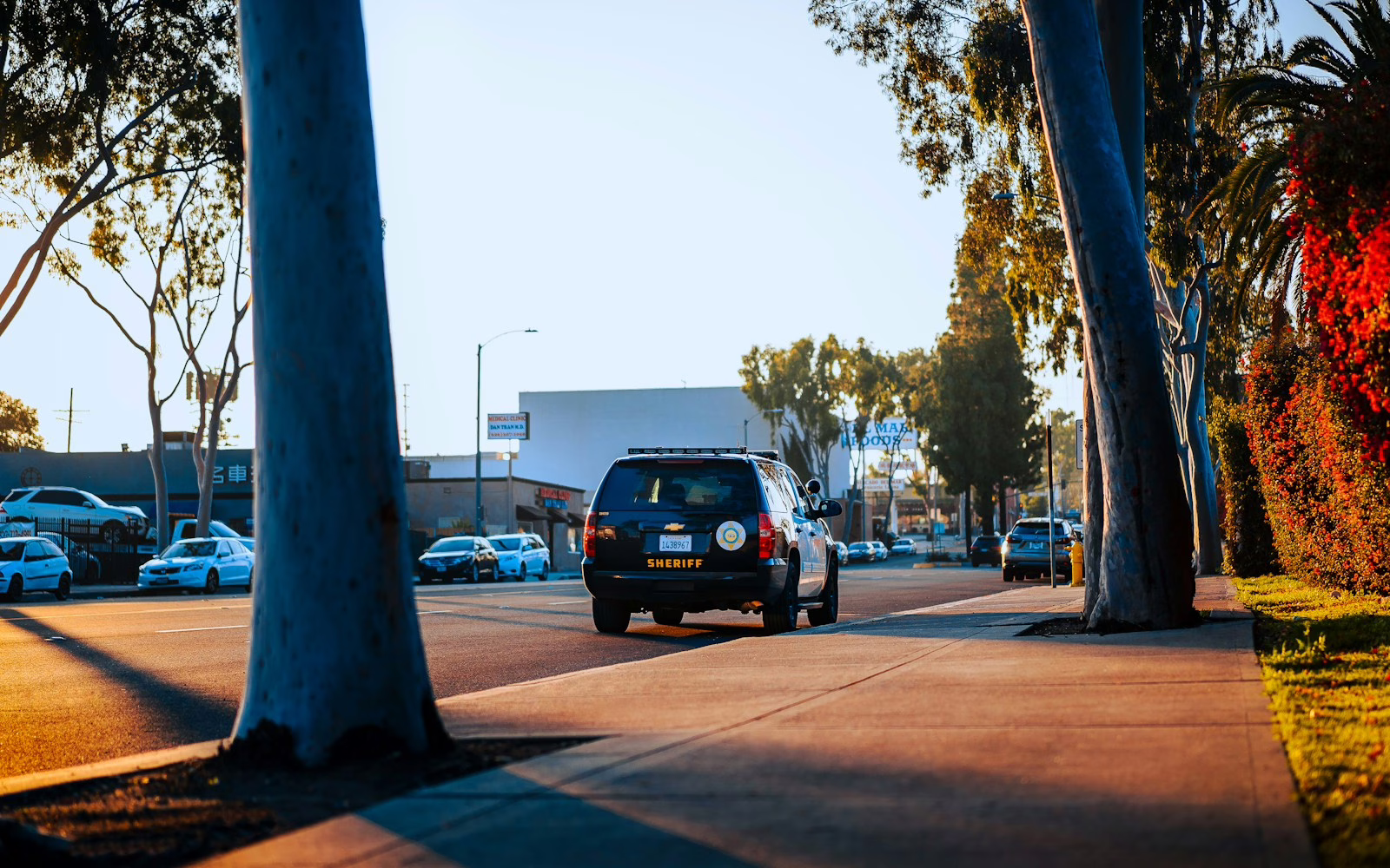a car parked on the side of a road