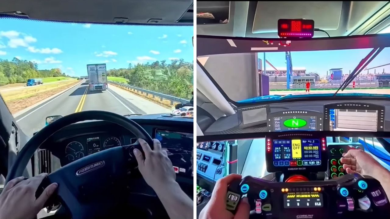 This Trucker Swapped His Passenger Seat for a $6,000 Sim Racing Rig ...