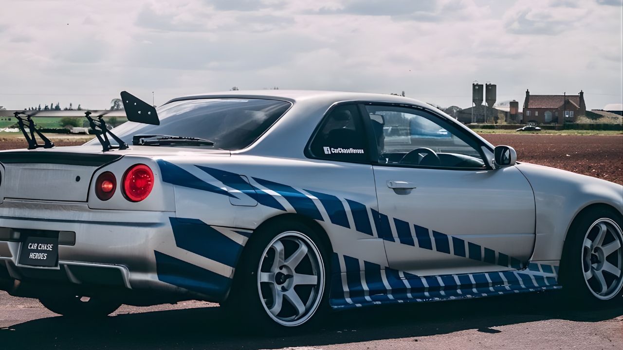 a silver sports car parked in a parking lot
