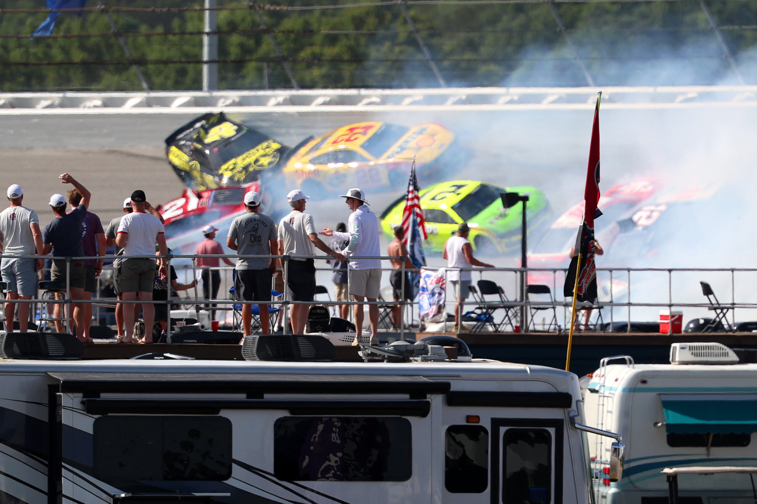 Scott Riggs Crash Massive NASCAR Crash Takes Out Majority of the Field at Talladega ...