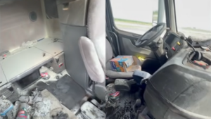 Santa Clarita Trucker Escapes Blazing Big Rig After Lightning Strike: "The Roof Is on Fire"