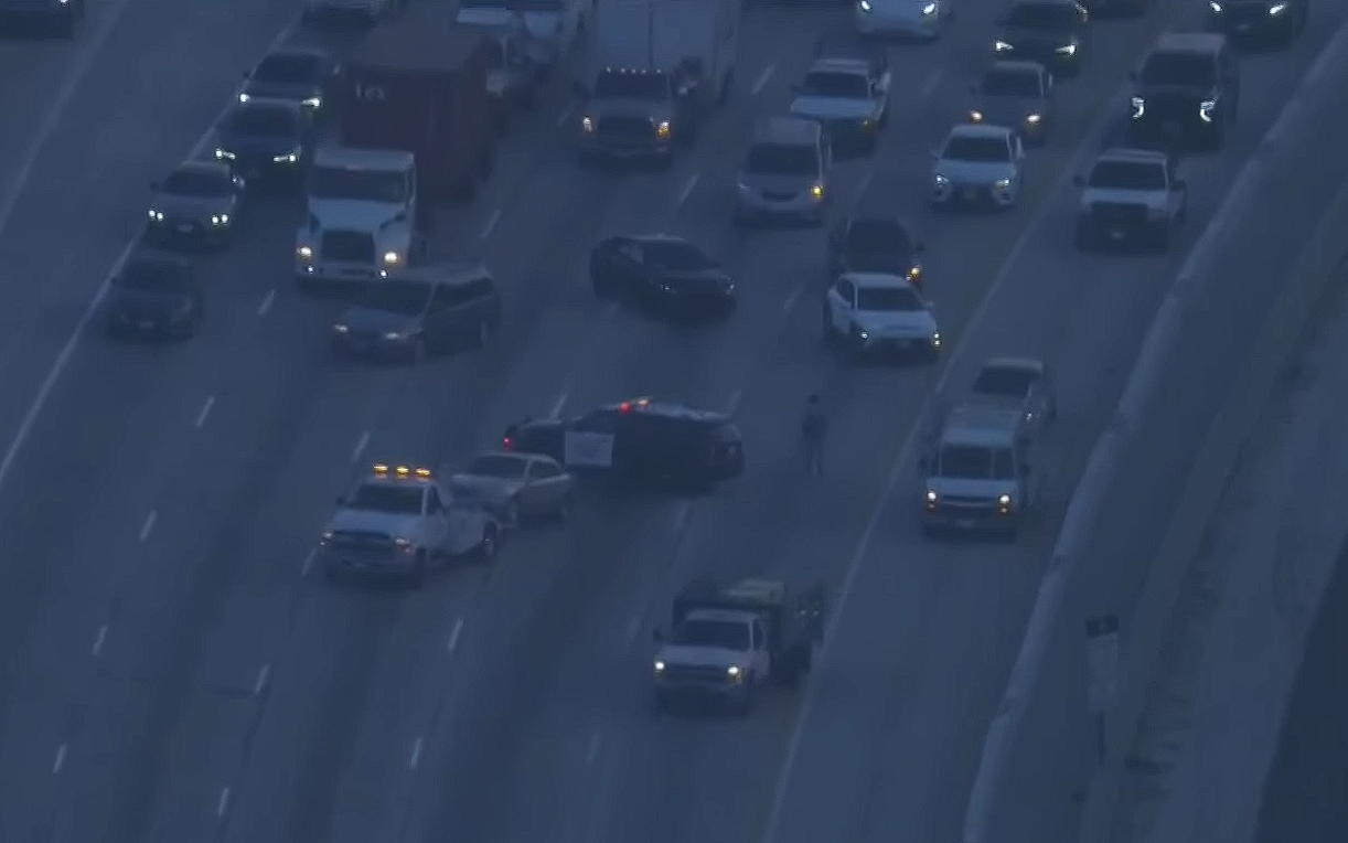 Mysterious Debris Field on the 405 Freeway Caused Over 10 Blown Car Tires Today