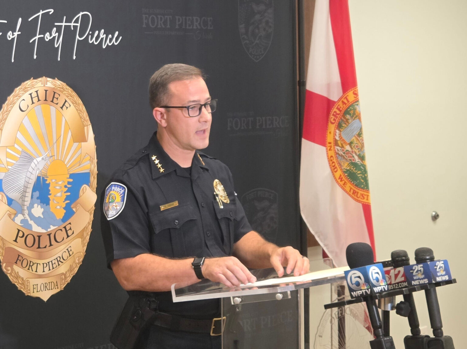 Fort Pierce Police Chief David Smith discusses the investigation into former officer Josepher Crutchfield after his arrest for