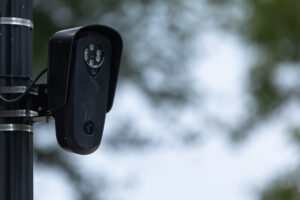 A Flock camera sits along 16th Street between Columbia and Lincoln avenues on Wednesday, Aug. 26.