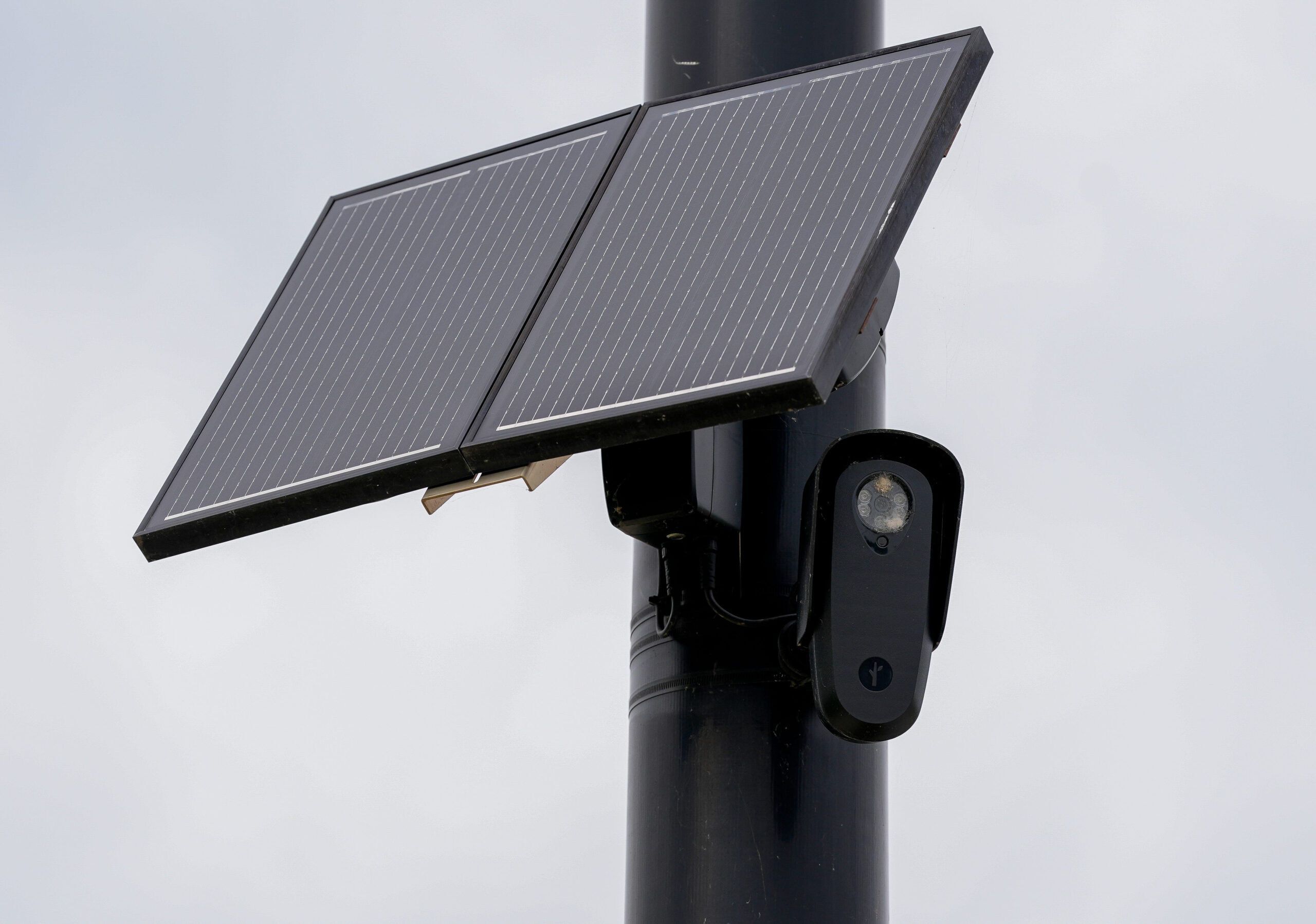 A Flock camera is seen on Tuesday, Sept. 15, 2026, near the roundabout at North Military Avenue and Velp Avenue in Green Bay,