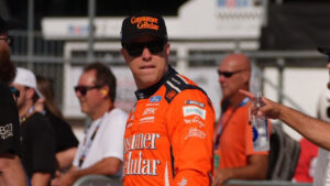 Brad Keselowski walks out for qualifying for the Coke Zero Sugar 400 NASCAR Cup Series race on Aug. 28, 2026, at Daytona