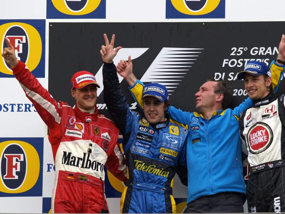 Jenson Button, Fernando Alonso, Michael Schumacher, F1, Aston Martin